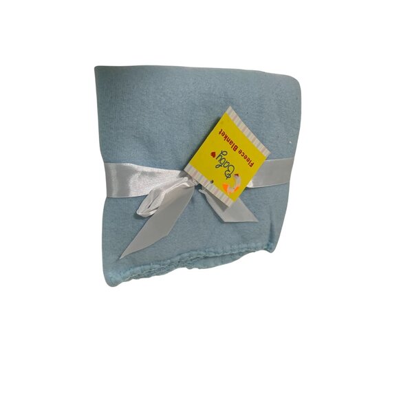 New Baby Blanket Fleece Blue Boys Best Brands 30 in x 30 in Square - Picture 1 of 2